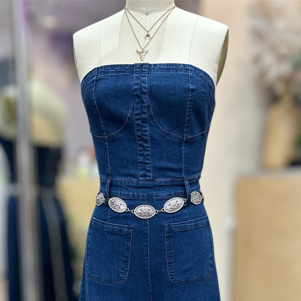 New! Western Cowgirl Oval Waist Chain Belt for Women - Picture 3 of 9